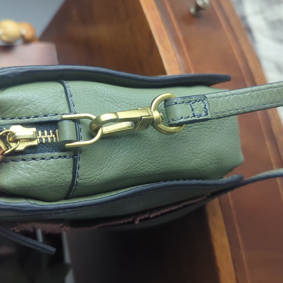 Fossil Leather Fossil Campbell Crossbody Bay Leaf Purse, Olive Green Boho - Picture 12 of 16